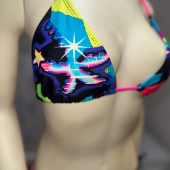 OP Neon Retro Triangle string bikini With cheeky Bottoms size L/XL - Picture 11 of 12